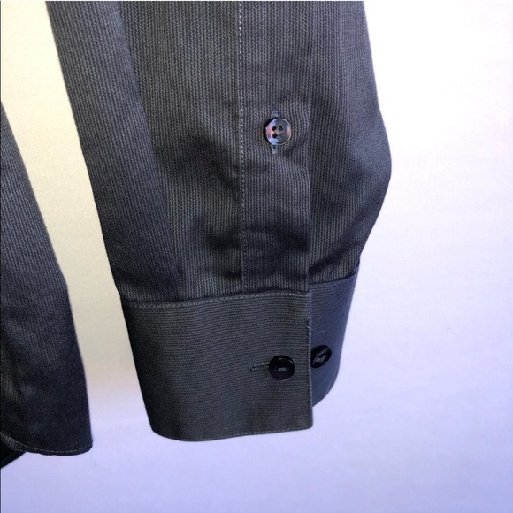Men's Calvin Klein Non Iron Slim Fit Grey Button Down Shirt - Picture 7 of 8